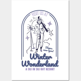 Winter Wonderland Ski Resort Posters and Art